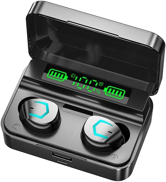 Premium IPX7 Waterproof Bluetooth 5.2 Wireless Earbuds with Touch Control – Advanced Noise-Canceling Headphones for Active Lifestyles, Digital Battery Display for Seamless Connectivity and Comfort during Sports and Work