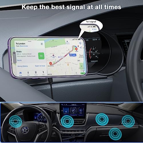 OHLPRO Mag Safe Car Mount Wireless Charger – 15 W Fast Charging Magnetic Phone Holder for i Phone 12-16 Series with Versatile Air Vent and Dashboard Installation – Enhanced Compatibility for On-the-Go Convenience and Safety