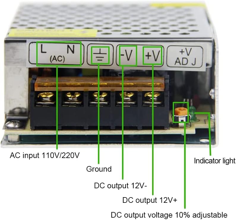 ALITOVE 120 W 12 V 10 A Power Supply Adapter – High-Efficiency AC to DC Converter for Optimal LED Strip Lighting and CCTV Systems – Reliable Switching Transformer with Overload Protection for Enhanced Device Performance and Versatile Compatibility