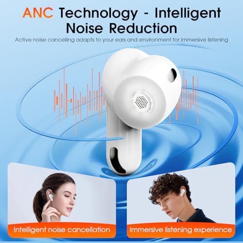 Premium Touch Screen Bluetooth 5.4 Earbuds with Advanced ANC | 48-Hour Playtime Hi-Fi Stereo Wireless Earphones for i OS & Android | Elevate Your Audio with Deep Bass and Smart Charging Case for Workouts and Daily Use