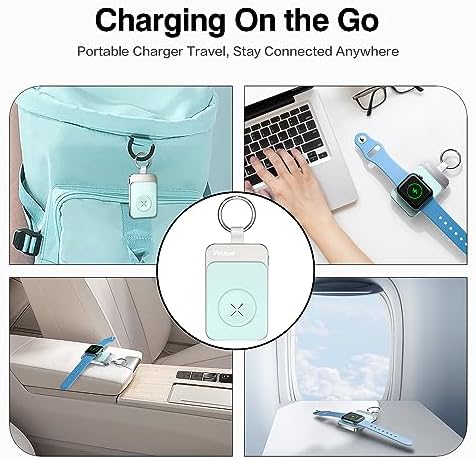 Compact Magnetic Apple Watch Charger Power Bank – 1500 m Ah Keychain Fast Charging Solution for All Models (Series 2-10, SE, Ultra) – Ultimate Portability and Enhanced Compatibility for On-the-Go Lifestyle