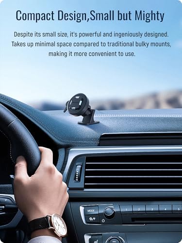 sincetop Car Phone Mount with Instant Quick Release Series Q[Quad] – 360° Adjustable Dashboard Phone Holder, One-Second Detach, Compatible with iPhone/Samsung – Enhanced Compatibility and Speed