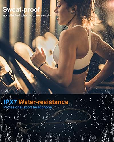 NANAMI Bluetooth Sports Earbuds – Premium Wireless Neckband Headphones with Hi-Fi Deep Bass, IPX7 Waterproof Protection, and 24-Hour Playtime for Gym and Running – Advanced Bluetooth 5.3 Connectivity with Built-in Mic for Seamless Calls and Voice Control