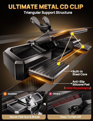 Universal CD Slot Car Phone Mount by GUANDA TECHNOLOGIES – Premium Adjustable Anti-Slip Holder for i Phone & Android Devices with Versatile Air Vent Clip for Safe Navigation and Enhanced Accessibility