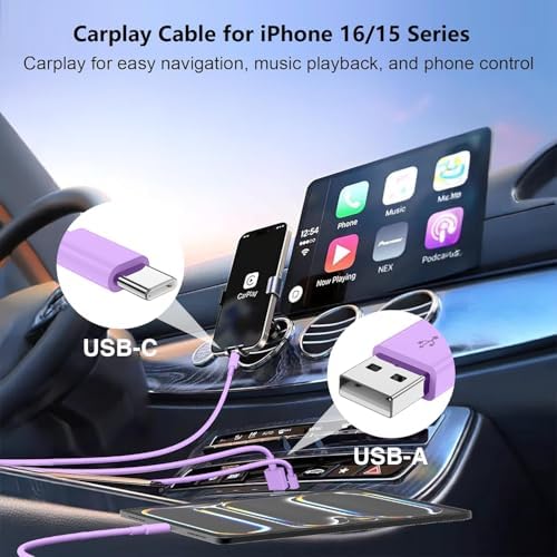 High-Power USB C Car Charger for i Phone 16 & 15 Series – 40 W Dual Port Fast Charging Adapter with 3 FT USB-C to C & A to C Cables – Versatile Compatibility for i Pad, Samsung, and More – Compact Design for On-the-Go Convenience and Enhanced Safety Features