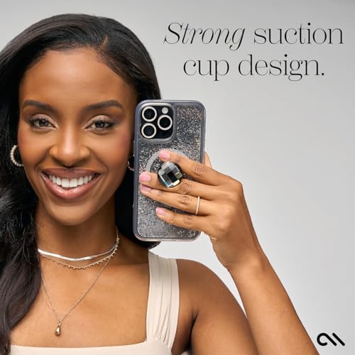 Case-Mate Minis – Cell Phone Stand/Grip – Suction Cup Cell Phone Holder [Removable for Wireless Charging] for iPhones, Android Smartphones, Kindles & More – Champagne Crystal – Enhanced Compatibility and Speed