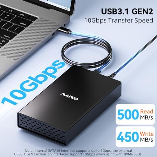 MAIWO USB C Hard Drive Enclosure – Versatile Docking Station for 2.5 & 3.5 Inch SATA SSDs/HDDs with USB-A 3.0 & USB-C 3.1, SD/TF Card Slots, Gigabit Ethernet, Aluminium Alloy Build – Ultimate Storage Expansion and Connectivity Solution