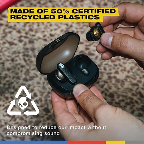 Skullcandy Smokin’ Buds Wireless Earbuds – Premium Bluetooth Headphones with Enhanced Noise Isolation, 20-Hour Playtime, IPX4 Sweat-Resistant Design – Ideal for Fitness Enthusiasts and Seamless Hands-Free Communication on i Phone & Android Devices