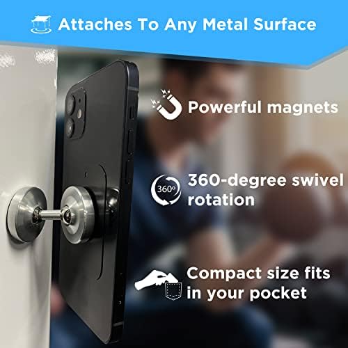 Gym Mate Dual Magnetic Phone Mount & Holder. Attaches magnetically to Metal Surface. Shoot Hands-Free Videos While Working Out. Strong Joints and Magnets. Compact Size. – Enhanced Compatibility and Speed