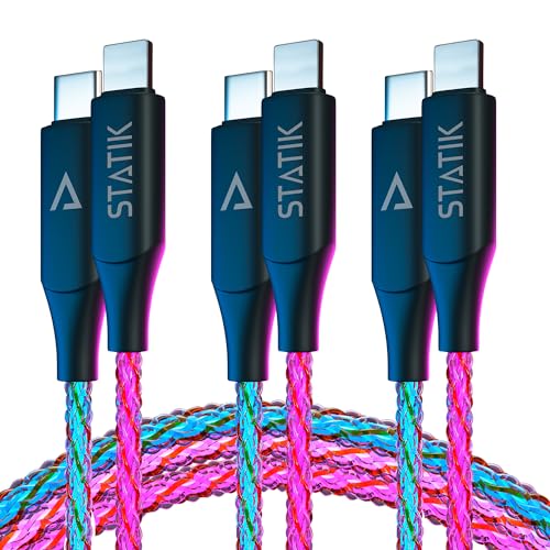 Durable 10 FT USB C Charging Cable for Apple Devices – Statik Durabraid 27 W Fast Charger for i Phone 14 Pro Max, High-Speed Data Transfer with Premium Nylon Braided Design, Enhanced Flexibility and Longevity for Everyday Use