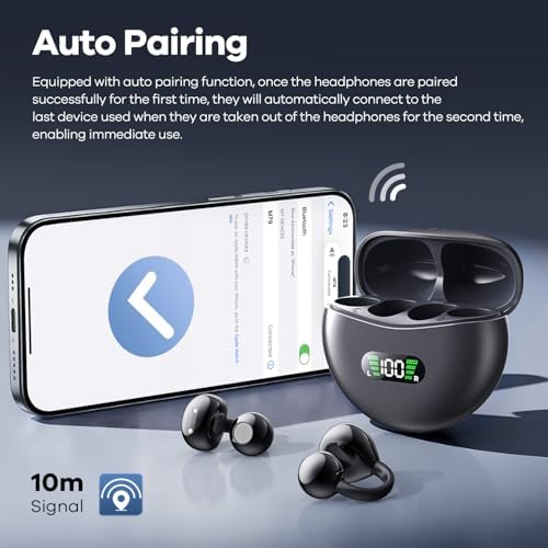 Revolutionary Open Ear Sport Earbuds with Smart LED Charging Case – Bluetooth 5.4 Wireless Headphones for Ultimate Comfort and Connectivity – Touch-Control Design in Trendy Medium Purple – Ideal for Running, Fitness, and Everyday Activities – Stay Aware and Engaged While Enjoying Your Favorite Music