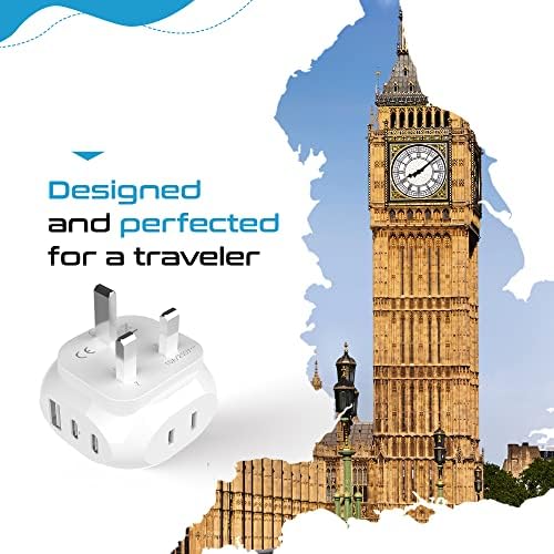 Ultra-Compact 5-in-1 Travel Power Adapter for India, Pakistan & More – Rapid Charge 3.1 Dual USB & USB-C Ports for Bangladesh & Maldives – Lightweight Design for Effortless Global Device Charging on Your Journeys