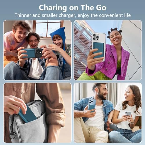 LUCKYDUO Ultra Slim 10000 m Ah Magnetic Power Bank – Sleek Wireless Charger with PD 20 W Two-Way USB-C Fast Charging for i Phone 16/15/14/13 Series – Perfect Travel Companion for Effortless Charging on the Go