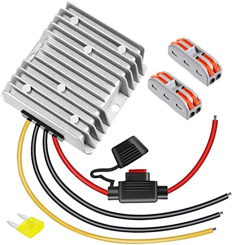 High-Performance 48 V to 12 V DC-DC Step Down Converter by Eagwell – 120 W Power Supply with Built-in Fuse for Maximum Safety – Perfect for Golf Carts, Scooters, RVs, and Marine Use – Reliable Voltage Reduction for Enhanced Device Efficiency and Versatility