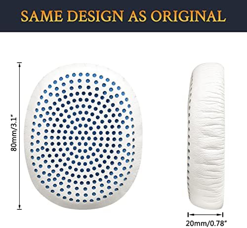 SOULWIT Premium Earpads for Skullcandy Riff/Riff2 – Ultra-Comfort Noise Isolation Cushions with Soft Leather Finish – Effortless Installation & Modern White Design for Enhanced Audio Experience