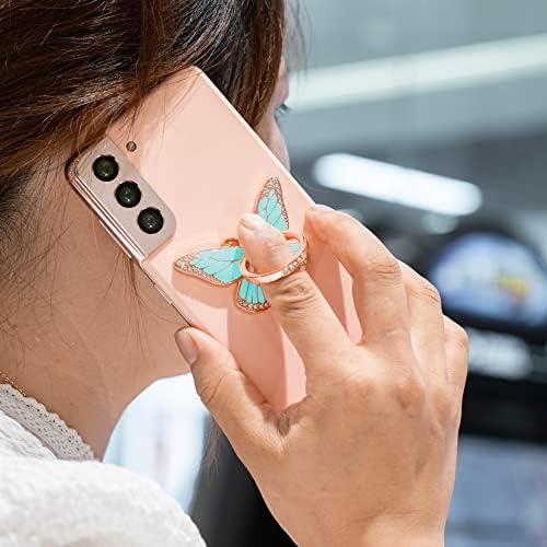 Glitter Butterfly Phone Ring Grip Holder – 360-Degree Rotating Kickstand for i Phone, Samsung Galaxy & Android – Stylish Rhinestone Design for Enhanced Durability and Comfort – Perfect Gift for Women and Girls – Secure Adhesive for Optimal Grip – Versatile Stand for Video Calls, Streaming & More