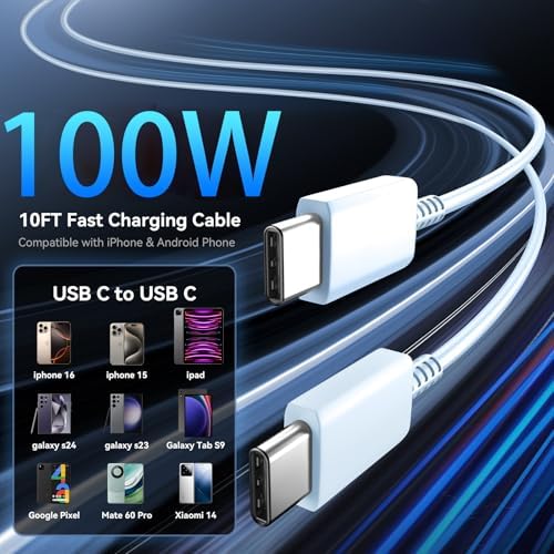 Elevate Your Charging Experience with the 45 W Super Fast USB-C Charger and 6.6 FT Cable – Optimal for i Phone 16 Pro Max, i Pad, and Android Devices – Compact, High-Efficiency Power Adapter with Advanced Safety Features for On-the-Go Users