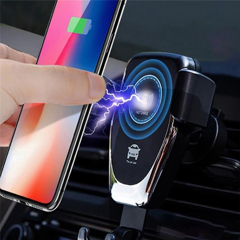 Elevate Your Driving Experience with the Q12 QI Wireless Car Phone Charger Holder – Universal Quick-Charging Air Vent Mount for Efficient Navigation and Seamless Power Delivery Compatible with Samsung and i Phone Devices