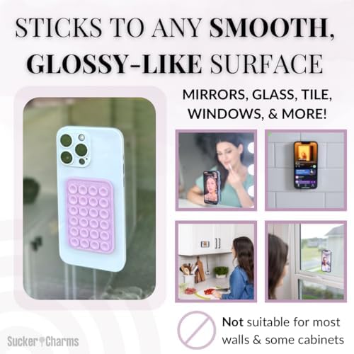 Lavender Fizz Silicone Phone Mount – Versatile Hands-Free Suction Holder for i Phone & Android – Ideal Tik Tok Filming & Video Call Accessory – Secure, Removable Grip for Effortless Mobile Use – Stylish & Functional Design for On-the-Go Convenience