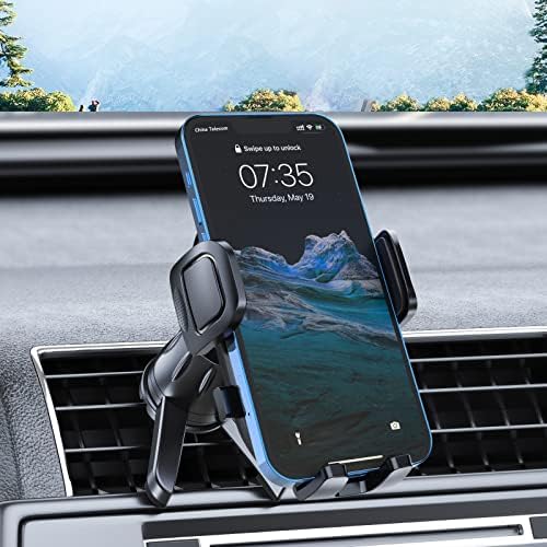 Universal Car Phone Holder with Upgraded Metal Clip – Hands-Free Vent Mount for i Phone and Android – 360-Degree Rotation for Optimal Viewing – Easy Installation, Compatible with All Car Vent Types – Enhance Your Driving Experience with Secure Smartphone Access