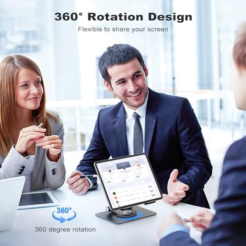 Revolutionary 360-Degree Swivel Tablet Stand – Adjustable, Multi-Functional Holder for i Pad Pro, Air, Mini & More (Sleek Silver) – Experience Unmatched Versatility and Stability for Streaming, Drawing, and Browsing