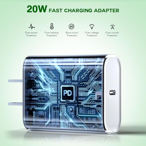 i Phone 16 & 15 Fast Charge Trio: 20 W USB-C Wall Chargers & 10 FT Woven Cables for Ultimate Device Compatibility – Ideal for i Pad Pro, Air Pods, and More – Efficient, Durable, and Perfect for Home or Travel Charging Solutions