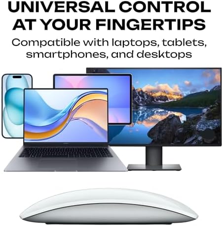 Sleek Bluetooth Rechargeable Mouse – Ergonomic Design for Ultimate Comfort, Whisper-Quiet Clicks, Rapid 15-Minute Charging, Perfect for Laptop, Tablet, PC, Office, and Travel – Elevate Your Productivity Anywhere