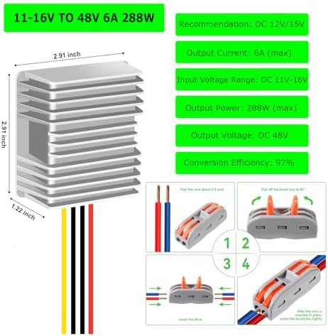 High-Performance 48 V to 12 V DC-DC Step Down Converter by Eagwell – 120 W Power Supply with Built-in Fuse for Maximum Safety – Perfect for Golf Carts, Scooters, RVs, and Marine Use – Reliable Voltage Reduction for Enhanced Device Efficiency and Versatility
