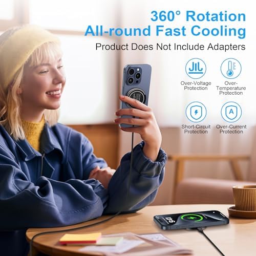 Samsung Magnetic Fast Wireless Charger Pad – Universal Charging Station for Galaxy Z Fold7, Z Flip7, S25 Ultra, i Phone 16 Pro Max, and Pixel 9 Pro XL – Sleek Design, Intelligent Safety Features, and Rapid Power Delivery for All Modern Smartphones