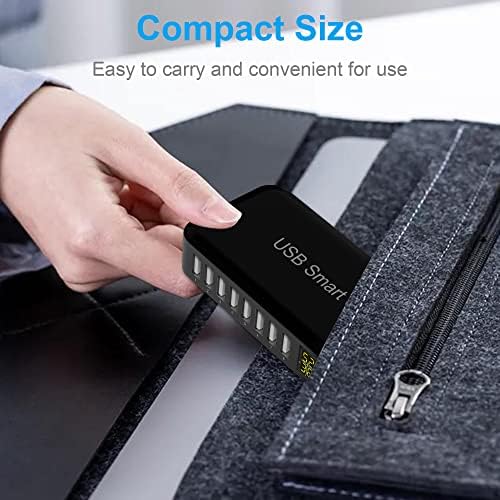 Ziwodiv 8-Port USB Charging Hub – 60 W Multi-Device Power Station with LED Status Indicator for i Phone, i Pad, Samsung & Android – Compact and Efficient Desktop Charger with Advanced Safety Features for Home and Office Use