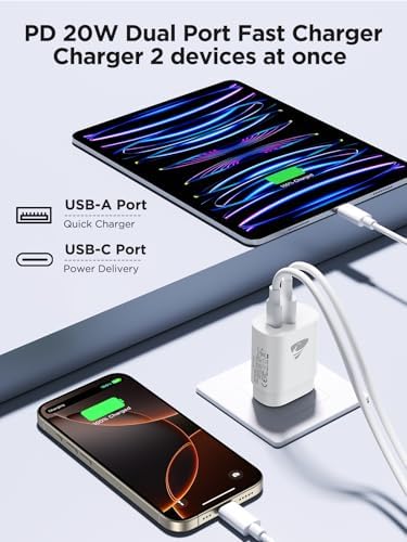 40 W 4-Port USB Wall Charger Duo – High-Speed Quick Charge 3.0 Adapter for i Phone 16/15/14/13/12/11 Pro Max, Samsung & Android Devices – Compact Power Block for Home, Office, and Travel Needs