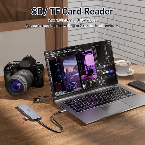 BENFEI 7-in-1 USB C Hub Multiport Adapter – Ultimate Connectivity Solution with 4 K HDMI, 100 W Power Delivery, High-Speed USB 3.0 Ports, and Card Readers for i Phone 15 Pro/Max, Mac Book, i Pad Pro & Samsung S23 – Boost Productivity and Streamline Your Setup
