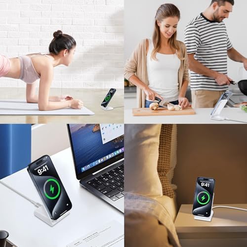 Dual-Pack 15 W Fast Wireless Charger Stand for Samsung Galaxy S23-S25 & Google Pixel 7 a-9 Pro XL – Sleek, Efficient Charging Station with Enhanced Safety Features and Universal Compatibility