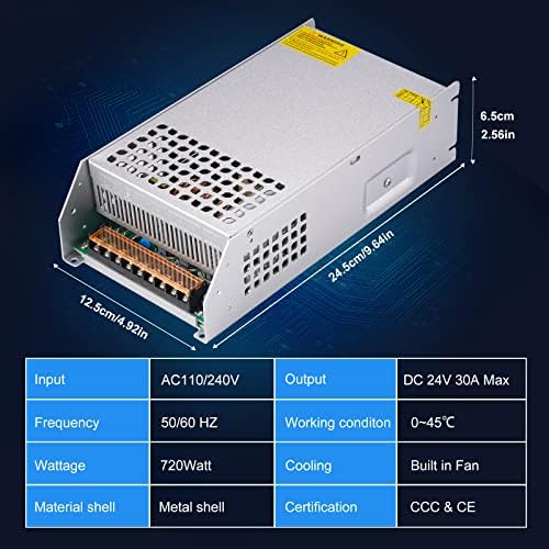 Universal 12 V 800 W AC to DC Power Supply – High-Efficiency 110 V/220 V Input Adapter for LED Strips, 3 D Printers, and More – Reliable 66 A Output Transformer for Versatile Applications and Enhanced Performance