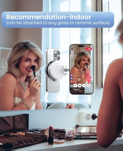 Mag Safe-Compatible Magnetic Suction Cup Phone Mount – 360° Adjustable Car Holder for i Phone 16 Pro Max, 15, 14, 13, 12 Plus – Portable, Foldable Design with Strong Magnetic Grip for Safe Driving and Easy Navigation