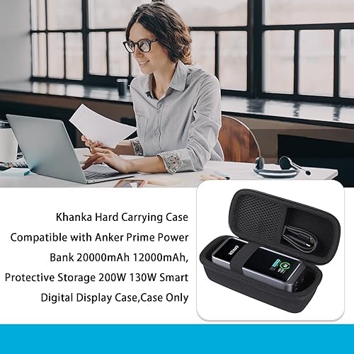 Ultimate Khanka Protective Case for Anker Prime Power Banks – Sleek Golden Waterproof Hard Shell for 12000 m Ah & 20000 m Ah Models, Travel-Ready Accessory with Superior Compatibility and Enhanced Durability