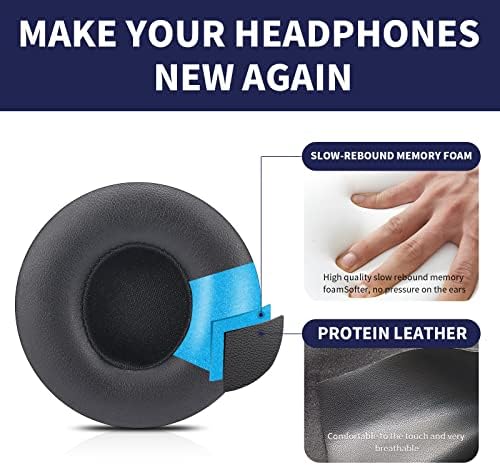 Damex Premium Thickened Replacement Ear Pads for Beats Solo 2/3 Wireless Headphones – Comfortable Red Earpads with Enhanced Sound Isolation and Easy Installation for Ultimate Listening Experience