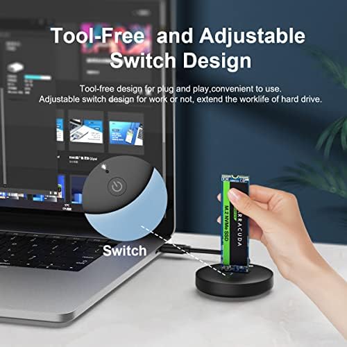 MAIWO High-Speed M.2 NVMe SSD Docking Station – USB-C Adapter for 4 TB PCIe SSDs, 10 Gbps Data Transfer with UASP Trim, Tool-Free Design for Easy Access, Compact Plug and Play Enclosure for Seamless Storage Solutions