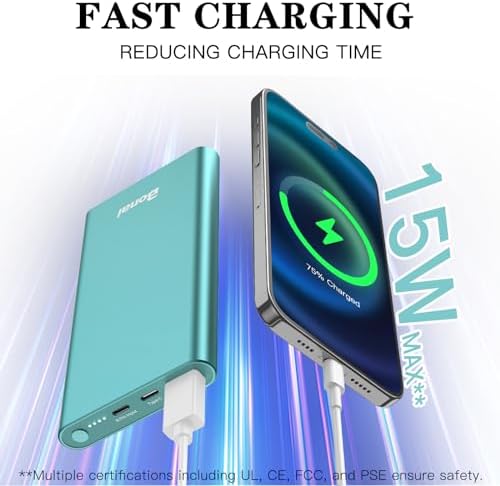 BONAI 12,000 m Ah Portable Power Bank – Ultra-Fast Charging with Dual USB-C Ports for i Phone 15/14/13/12, Galaxy Android, and i Pad – Sleek, Lightweight Design for On-the-Go Convenience and Enhanced Device Compatibility