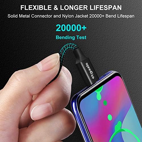 etguuds 4-Pack USB Type C Charging Cable – 6 ft Nylon Braided Fast Charger Cord for Samsung Galaxy S20/S10/S9/Note Series & Moto G – Superior Durability and High-Speed Power Delivery Up to 3 A – Ideal for Home, Office, and On-the-Go Use