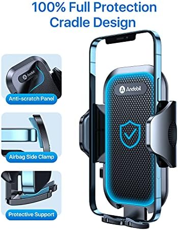 Upgrade Your Drive with the andobil 2025 Military-Grade Car Phone Holder Mount – Secure Vent Clip for i Phone 16/15/14/13/12 Pro Max & Samsung S25/S24 – Effortless One-Handed Operation, 360-Degree Rotation & Tool-Free Installation for Enhanced Navigation Safety