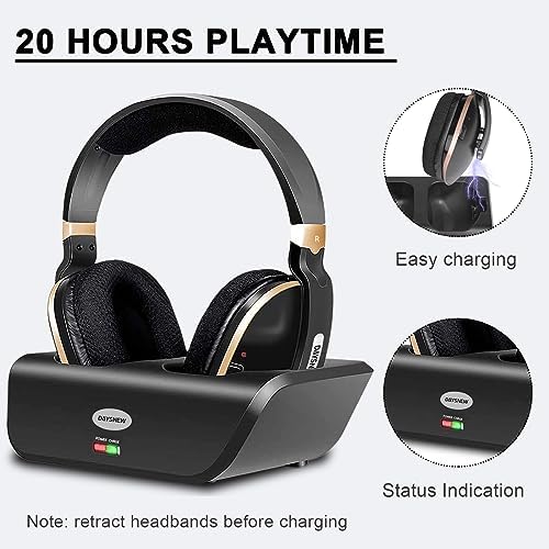 Experience Superior Sound with Our Senior-Friendly Wireless Over-Ear Headphones – Effortless Clarity and Comfort for TV Enthusiasts, Featuring User-Friendly Volume Controls, Instant Plug-and-Play Setup, and a Convenient Charging Dock for Endless Enjoyment