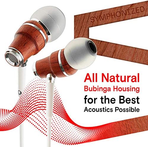 Discover Superior Sound with Symphonized Eco-Friendly Wooden Airtube Earbuds – Immerse Yourself in 3 D Audio Bliss, Deep Bass from 8 mm Drivers, Integrated Mic for Effortless Communication, and Universal 3.5 mm Compatibility – Ergonomically Designed for Comfort During Extended Listening Sessions – Perfect for Audiophiles and Casual Users Alike