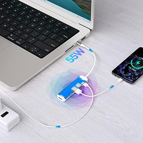 Maximize Your Device Connectivity with Our 7-in-1 USB C Hub to HDMI Adapter – High-Speed Multi-Port Dongle for Mac Book Pro, i Pad Pro, Surface & More – 4 K HDMI Output, 100 W Power Delivery, USB 3.0/2.0, SD/TF Card Readers for Effortless Data Transfer and Enhanced Productivity – Ideal for Professionals & Creatives Seeking Reliable Performance and Seamless Multi-Device Integration