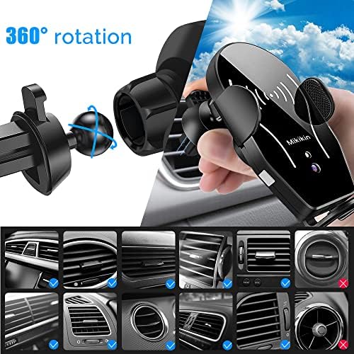 Premium Fast Wireless Car Charger Mount – 10 W Auto-Clamping Phone Holder for i Phone 16/15/14/13/12/11 Pro Max & Samsung Galaxy S24/S23/S22/S21+ – Effortless Installation with Superior Compatibility for Enhanced Navigation and Driving Safety