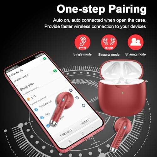 Light Pink Bluetooth 5.3 Wireless Earbuds – Exceptional Noise Cancelling Sports Headphones with IP7 Waterproof Design for Unmatched Outdoor Performance – 32 Hours of Playtime & Quick USB-C Charging for Ultimate Audio Convenience