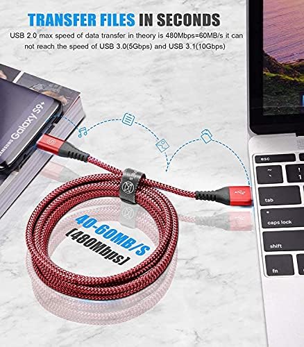 sweguard Premium USB Type C Charger Cable Trio – Versatile 3-Pack (6.6 ft, 3.3 ft, 1.5 ft) for i Phone 16, Samsung Galaxy S24, and Universal Devices – Fast Charging Nylon Braided Cords for Enhanced Durability and Performance – Ideal for Home, Office, and Travel