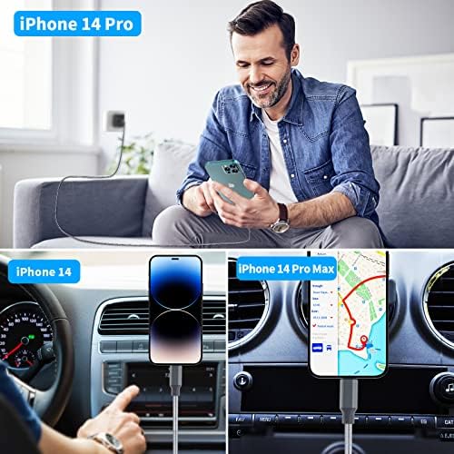 Braveridge 66 W Dual Port USB-C Car Charger for i Phone 16 – MFi Certified Fast Charging with Type-C Braided Cable – Enhanced Compatibility for i Phone 16/16 Pro Max/15/15 Pro/i Pad – Ideal for Road Trips and On-the-Go Power Solutions