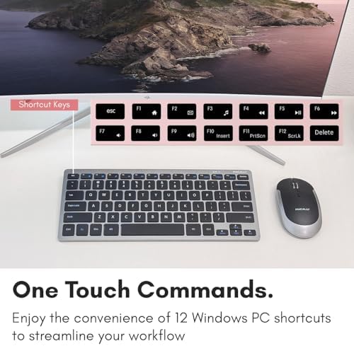 Elevate Your Typing Experience with the Macally Compact Wireless Keyboard – Ergonomic Mini USB Solution for Laptops, PCs, Tablets & Smart TVs – Unmatched Comfort & Enhanced Compatibility for Productive Workdays