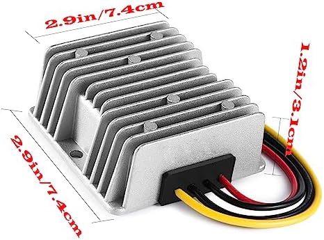 High-Efficiency Waterproof DC 24 V to 12 V Voltage Buck Converter – 20 A, 240 W Transformer for Automotive and Industrial Applications – Reliable Power Module with Enhanced Safety Features and Versatile Compatibility for Golf Carts and Forklifts